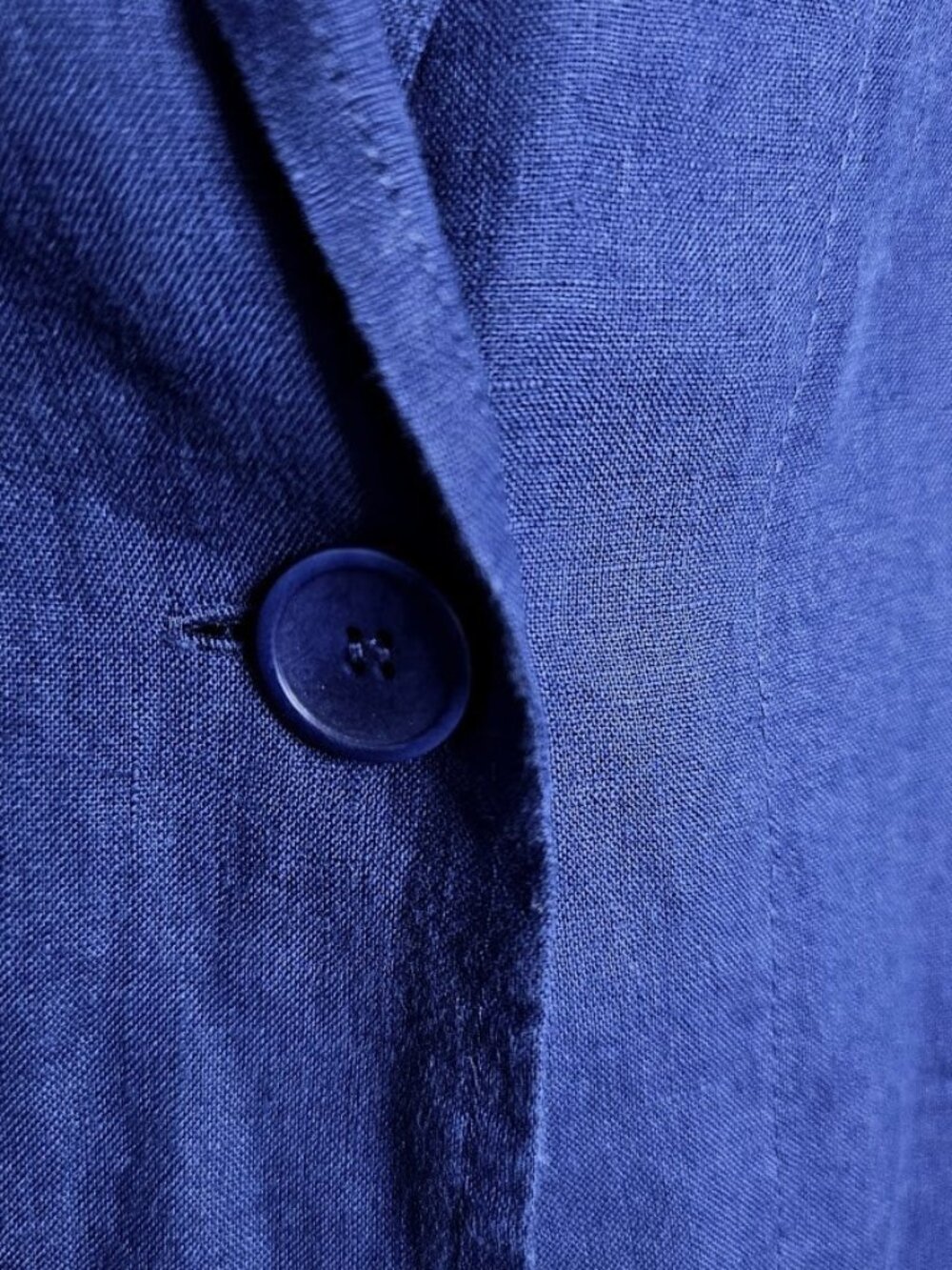 EILEEN FISHER Lightweight 100% Linen Blazer Jacket NAVY BLUE Plus size 1X Summer - Picture 6 of 7